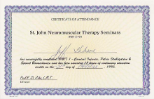 Neuromuscular Therapy 1 certificate